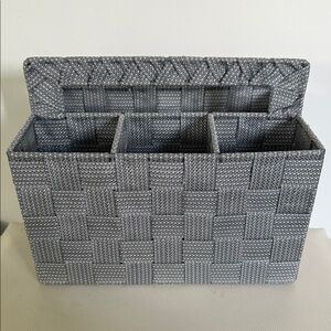 Elegant Gray Woven Storage Basket